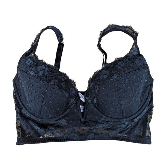 Victoria's Secret Other - Victoria's Secret Dream Angels V Cut Corset Bra Black Lace Underwire - Size 36DD